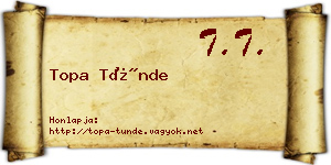 Topa Tünde névjegykártya